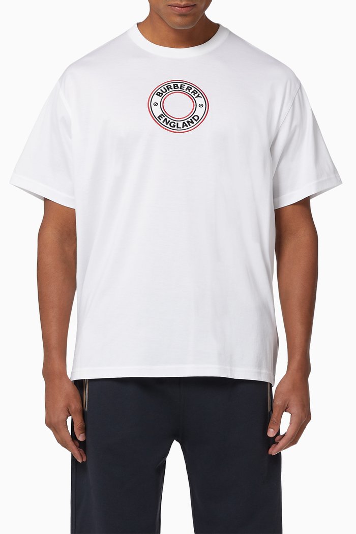 

Logo Graphic Appliqué Cotton Oversized T-shirt, White