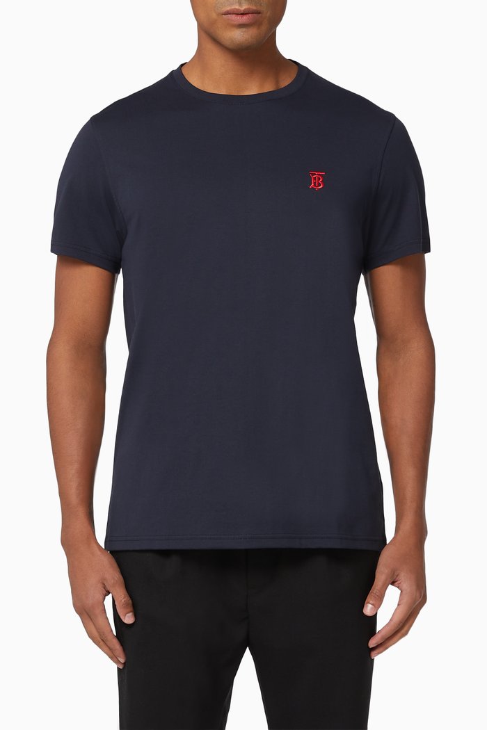 

Monogram Motif Cotton T-shirt, Blue