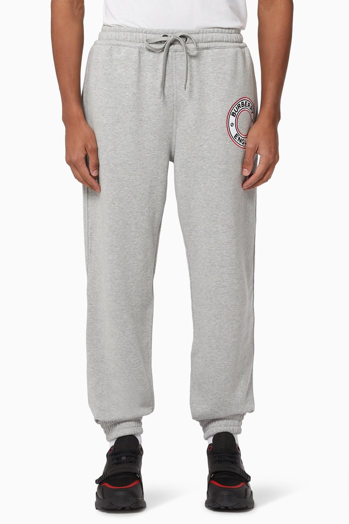 

Logo Graphic Appliqué Cotton Jogging Pants, Grey