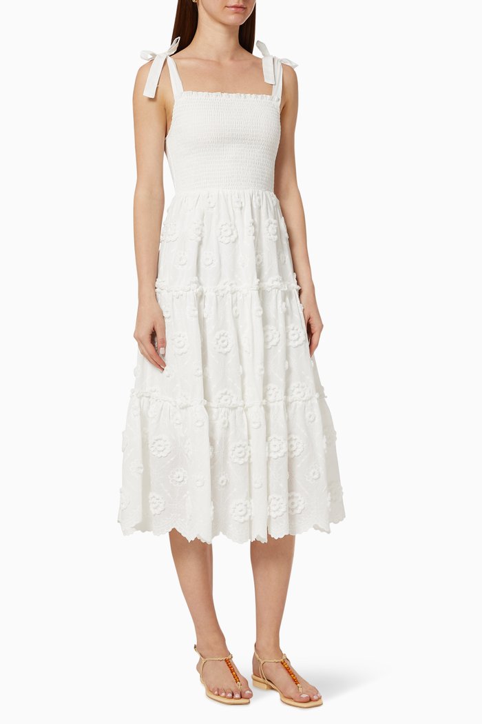 

Avril Smocked Dress, Neutral