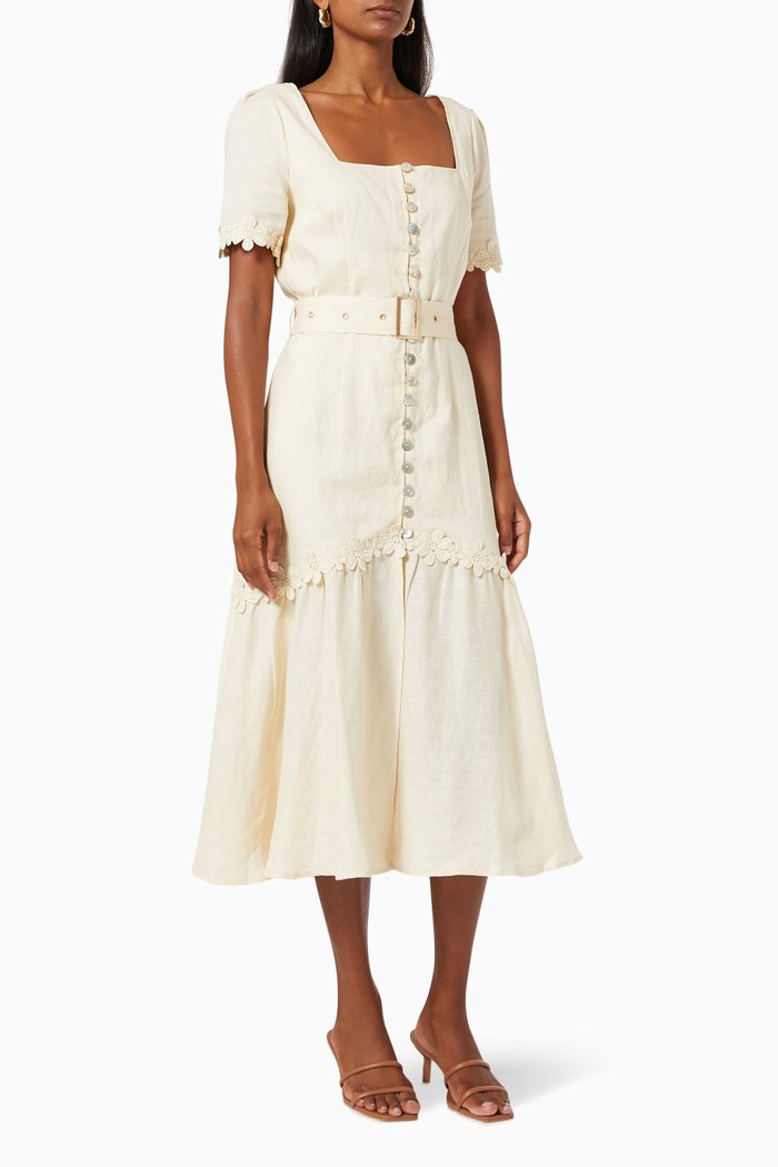 

Marly Button Down Linen Dress, Neutral