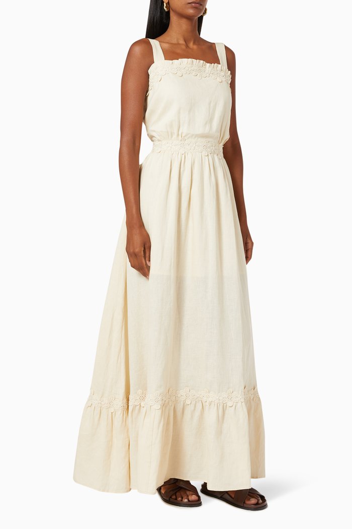 

Marly Linen Maxi Dress, Neutral