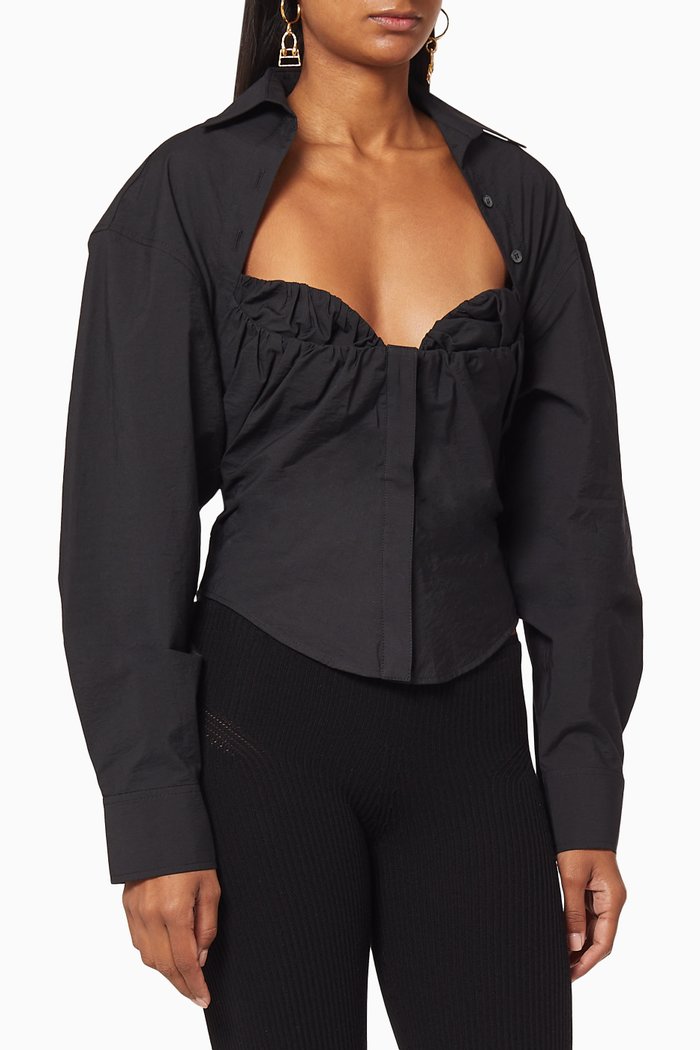 

La Chemise Tovallo in Cotton-Blend, Black