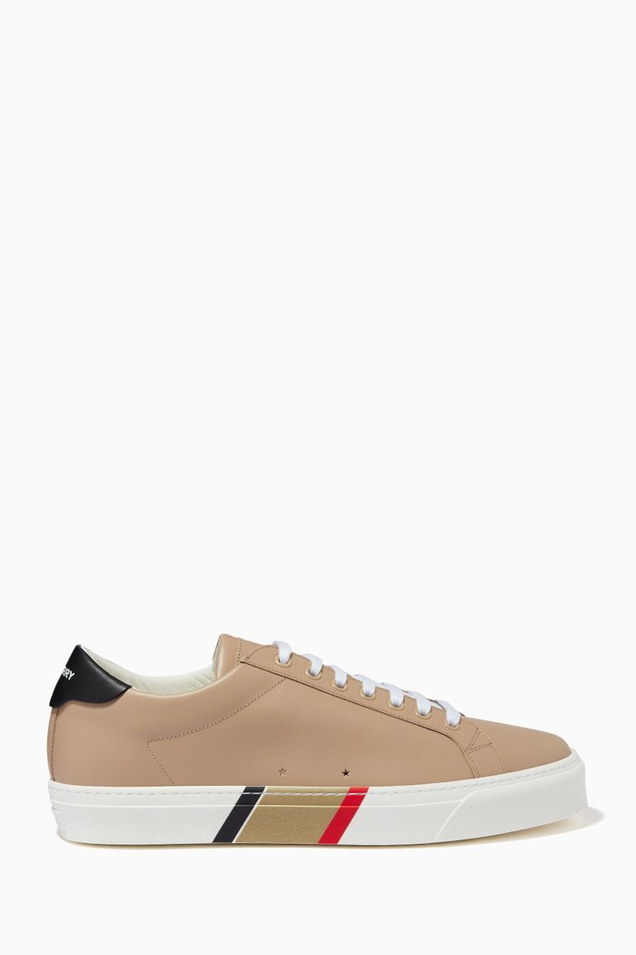 

Low-top Sneakers with Bio-based Sole in Leather, Brown