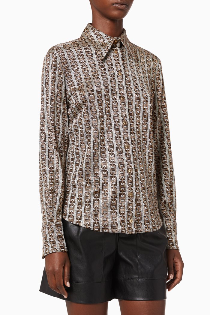 

Sisma Chain Jacquard Shirt, Brown