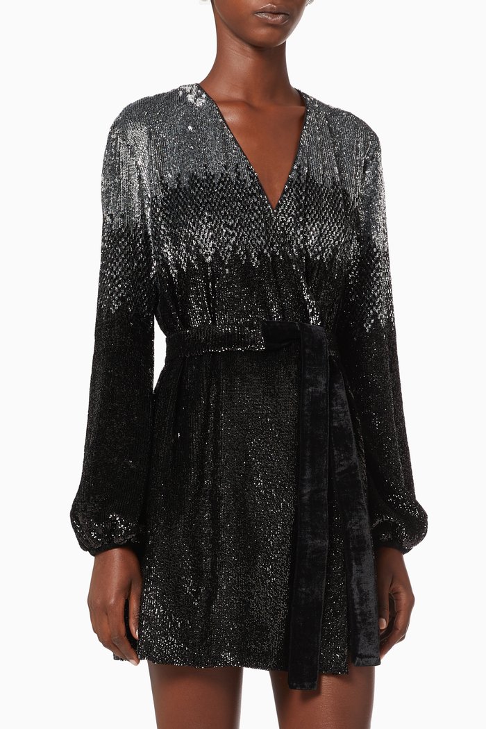 Germano Sequin-Embellished Dress, Black