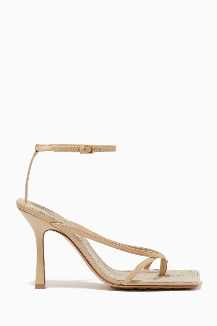 Stretch Sandals in Nappa, Brown