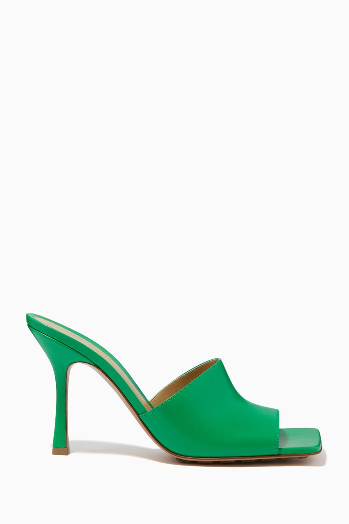

Stretch Mule Sandals in Nappa, Green