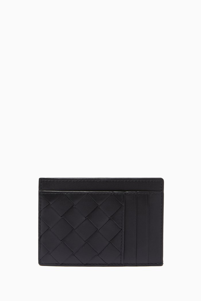 

Card Case in Intrecciato Calfskin, Black