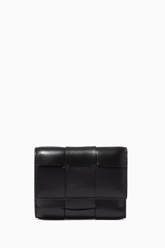

Mini Wallet in Intrecciato Nappa, Black
