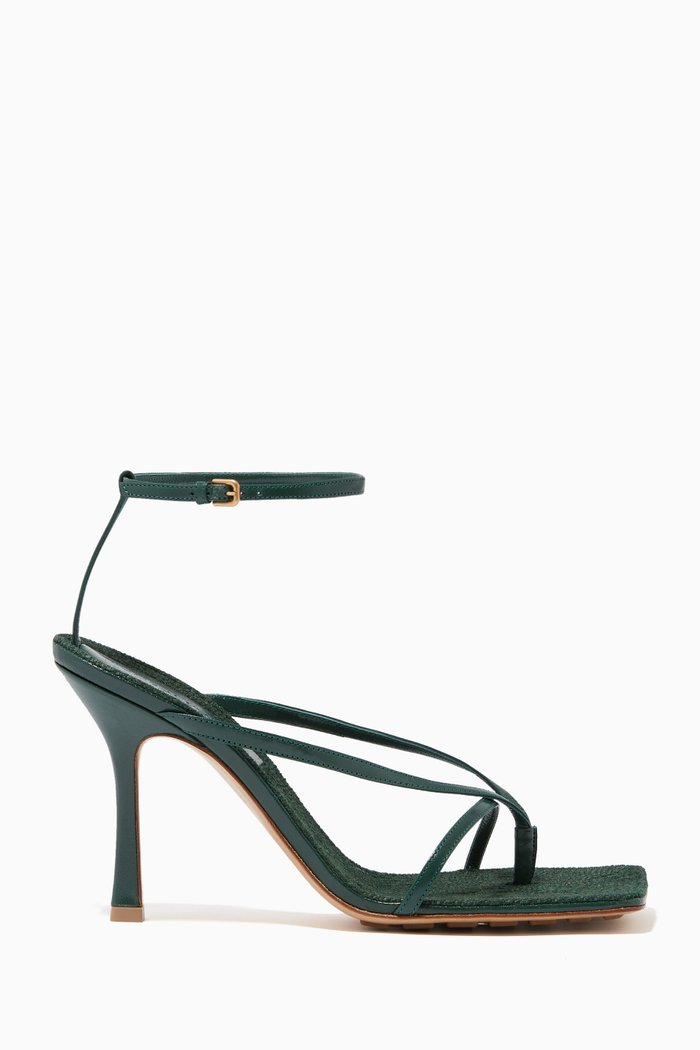 Stretch Sandals in Nappa, Green