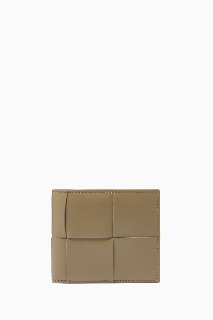 

Bi-fold Wallet in Intrecciato Urban Leather, Grey