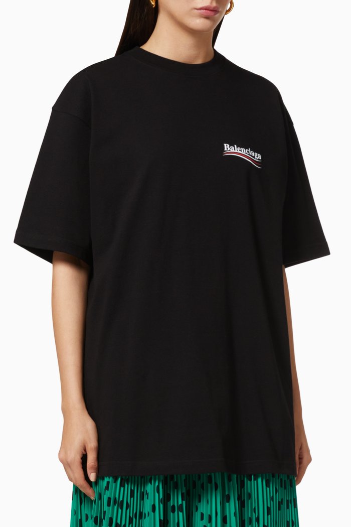 

Political Campaign Large Fit T-shirt in Organic Vintage Jersey, Black