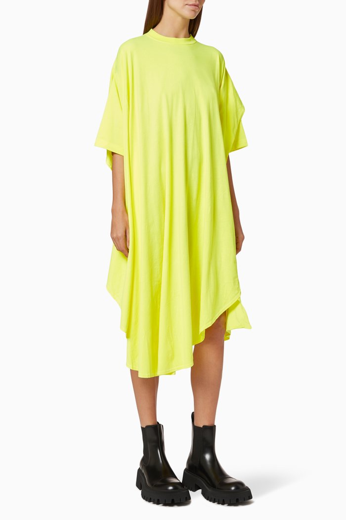 

Circle Draped Oversized Dress in Cotton-Blend, Yellow