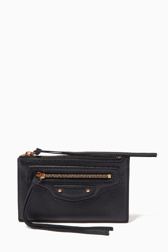 

Neo Classic Long Coin & Card Holder in Grained Calfskin, Black