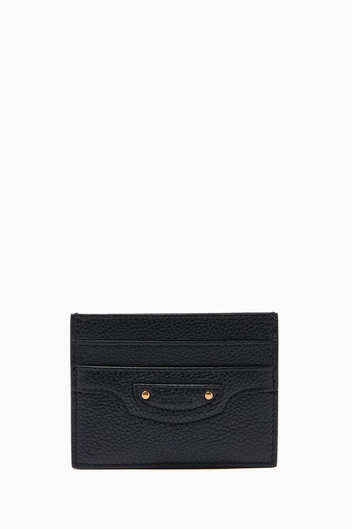 

Neo Classic Card Holder in Grained Calfskin, Black