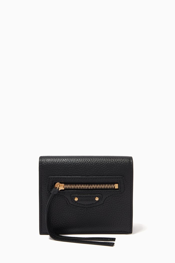 

Neo Classic Flap Coin & Card Holder in Grained Calfskin, Black