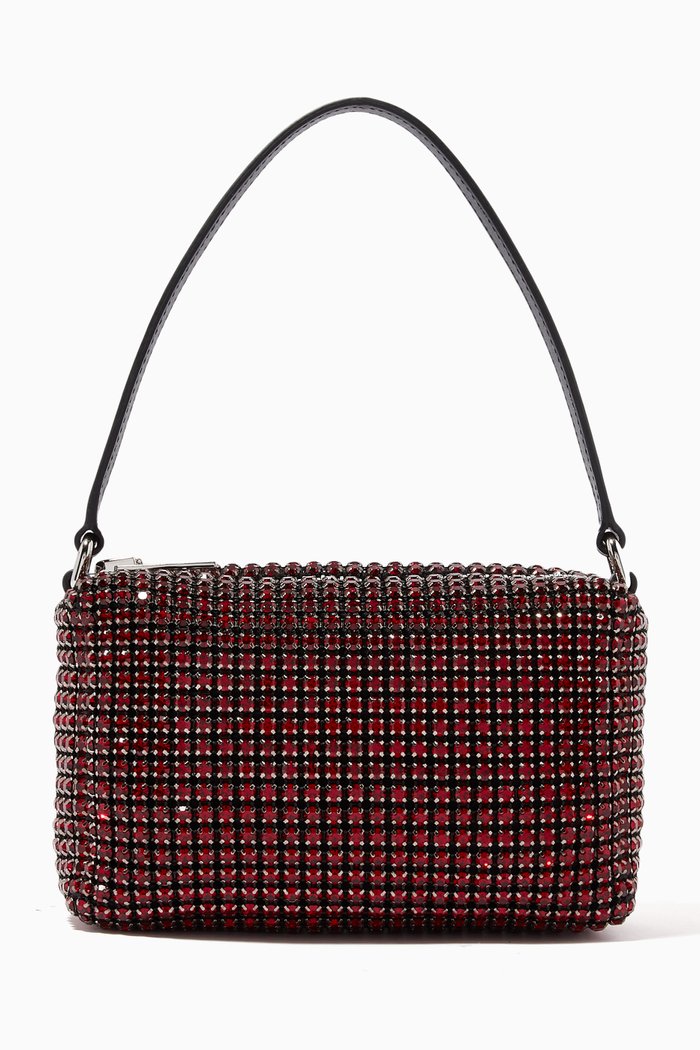 Medium Heiress Pouch with Rhinestones, Burgundy