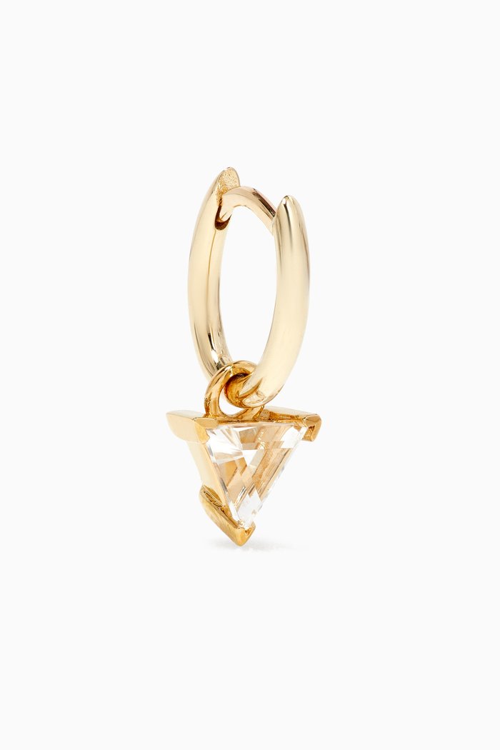 

Single Mini Oval & Quartz Triangle Charm in 14kt Yellow Gold Vermeil