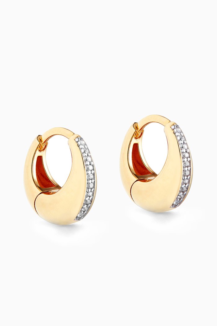 

Mini Graduated Hoops with White Topaz in 14kt Yellow Gold Vermeil