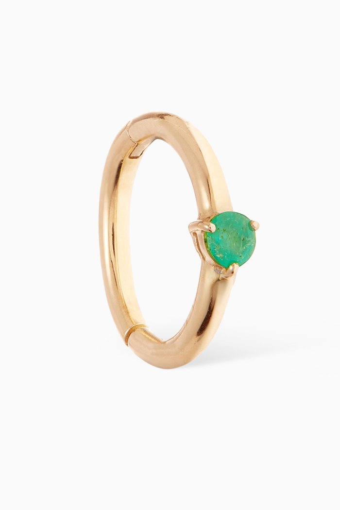 

Emerald Seamless Single Hoop in 9kt Yellow Gold