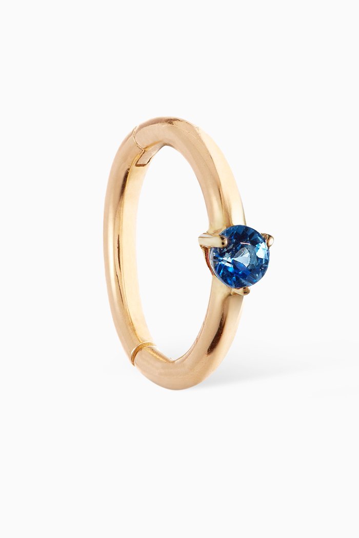

Ceylon Sapphire Seamless Single Hoop in 9kt Yellow Gold