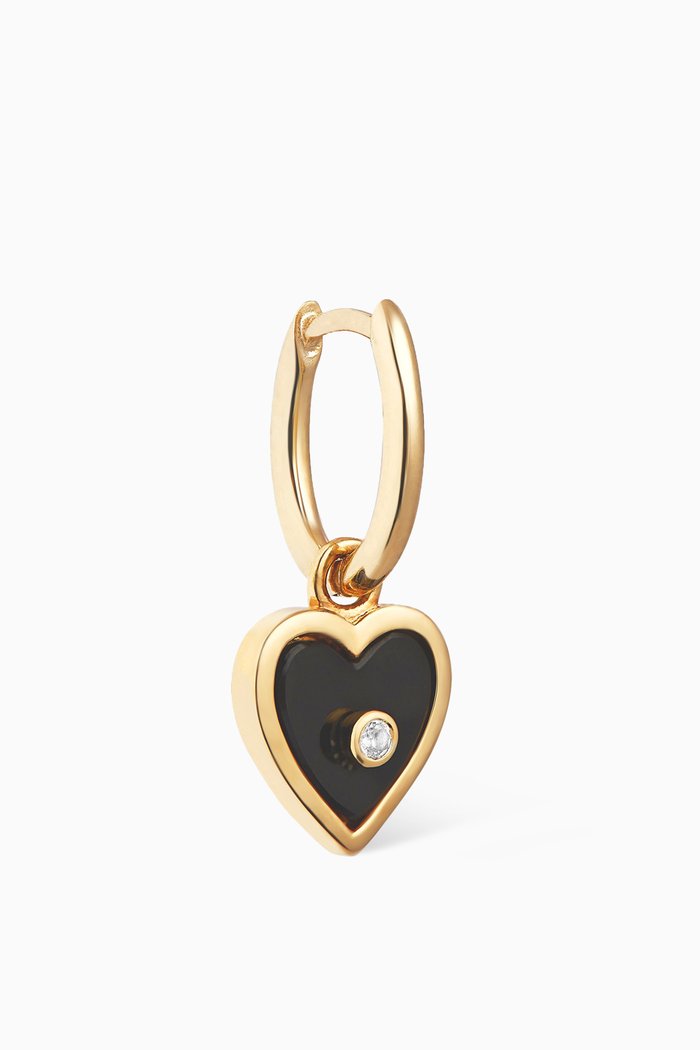 

Mini Oval & Black Onyx Heart Charm in 9kt Yellow Gold and 14kt Yellow Gold Vermeil