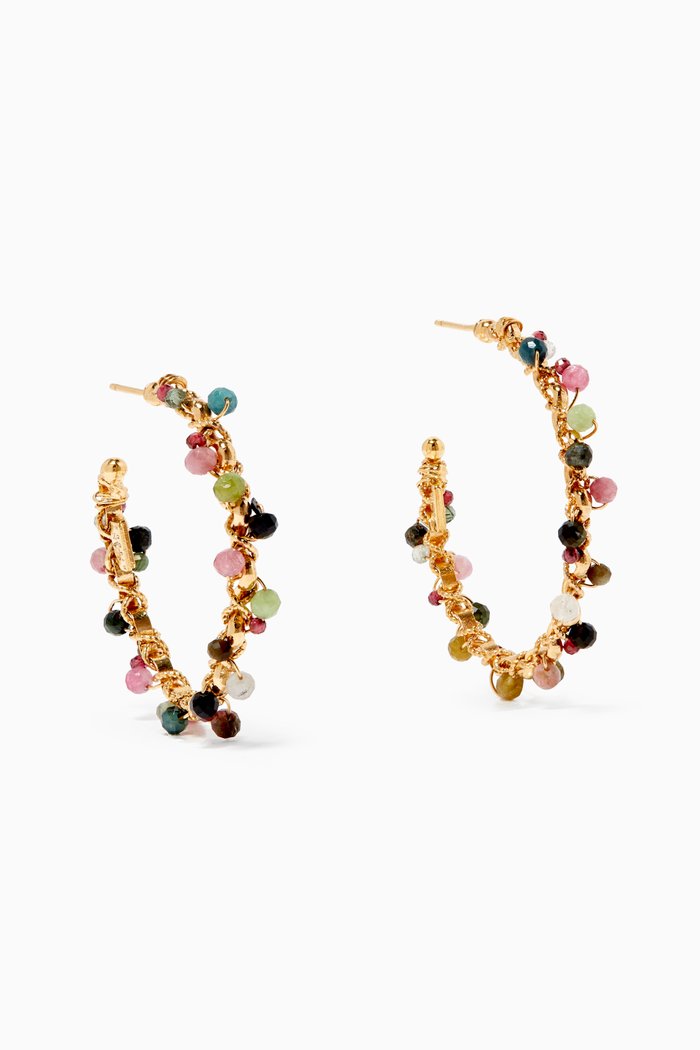 

Orphee Hoop Earrings in 24kt Gold Plating, Multicolour