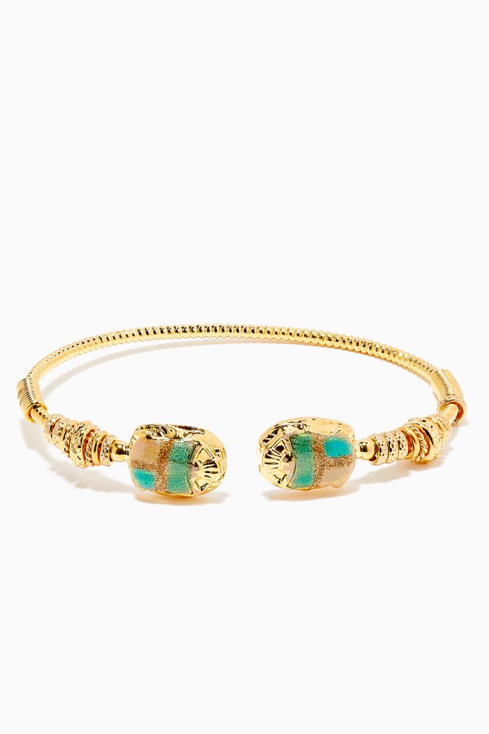

Duality Scaramouche Twist Bracelet in 24kt Gold Plating, Multicolour