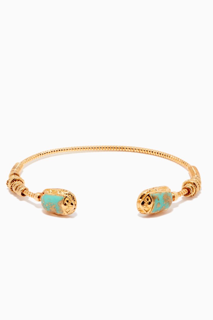 

Duality Scaramouche Twist Bracelet in 24kt Gold Plating, Blue
