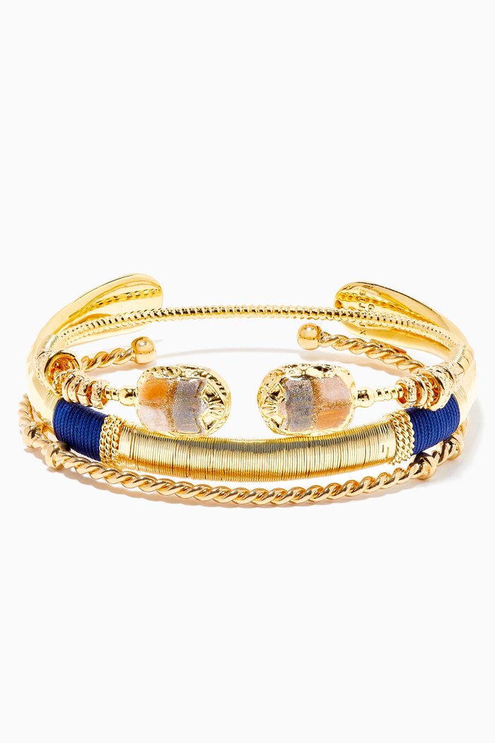 

Stack Bracelet, Set of 3, Blue
