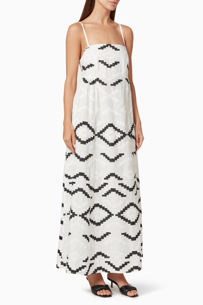 

Printed Tiered Dress, Black