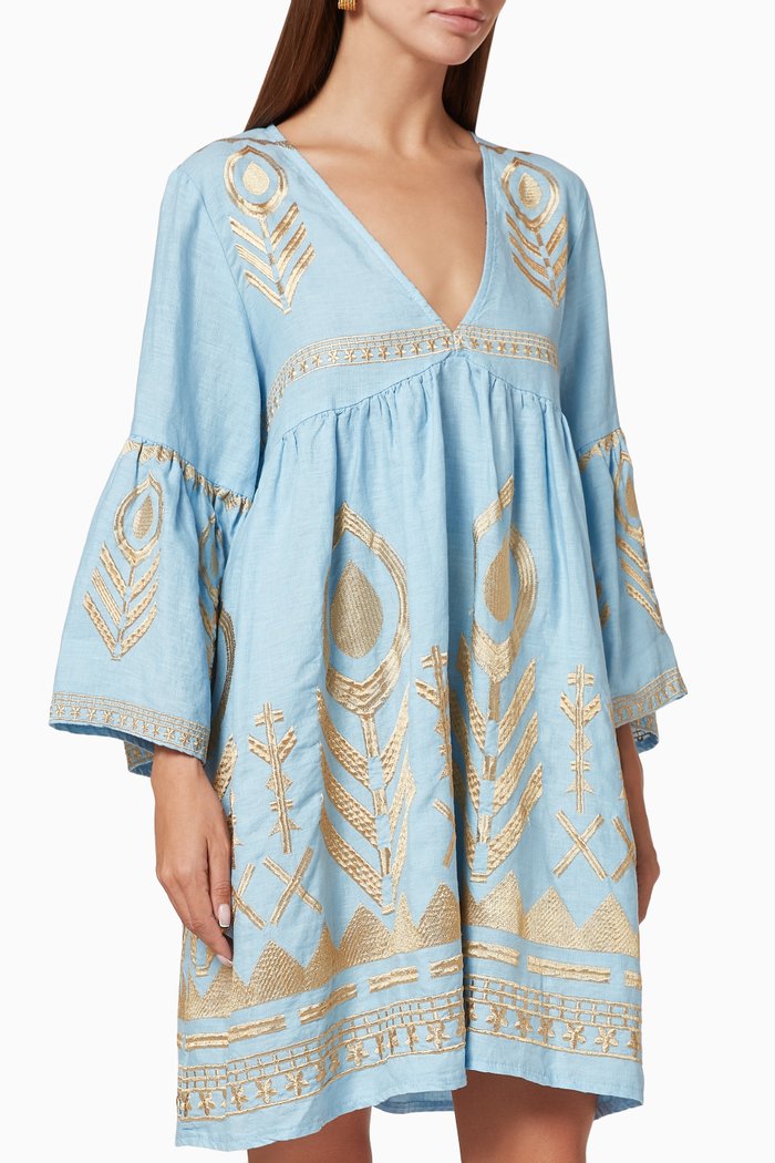 

Printed Cotton Dress, Blue