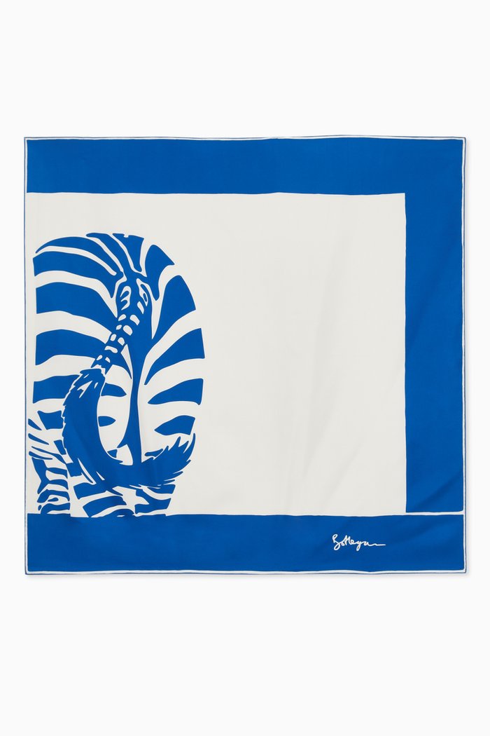 

Zebra Scarf in Silk Twill, Multicolour