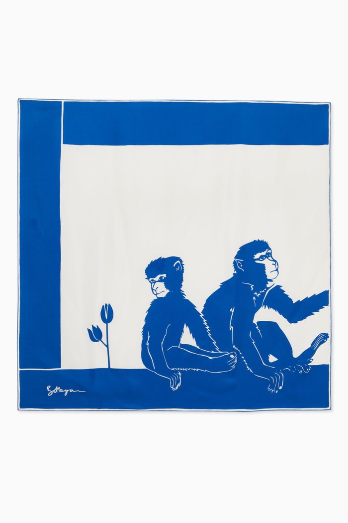 

Monkeys Scarf in Silk Twill, Multicolour