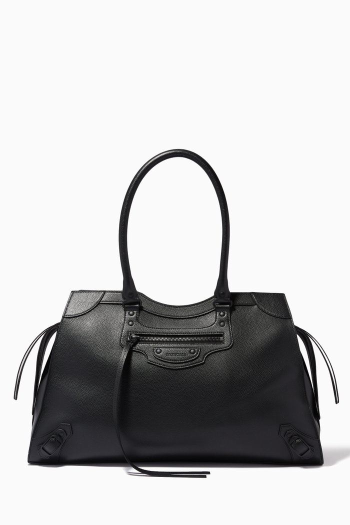 

Neo Classic City Large Top Handle Bag in Grained Calf Leather, Black