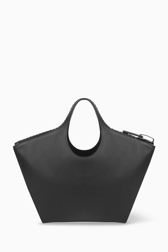 

Megazip XL Basket Bag in Shiny Smooth Calfskin, Black