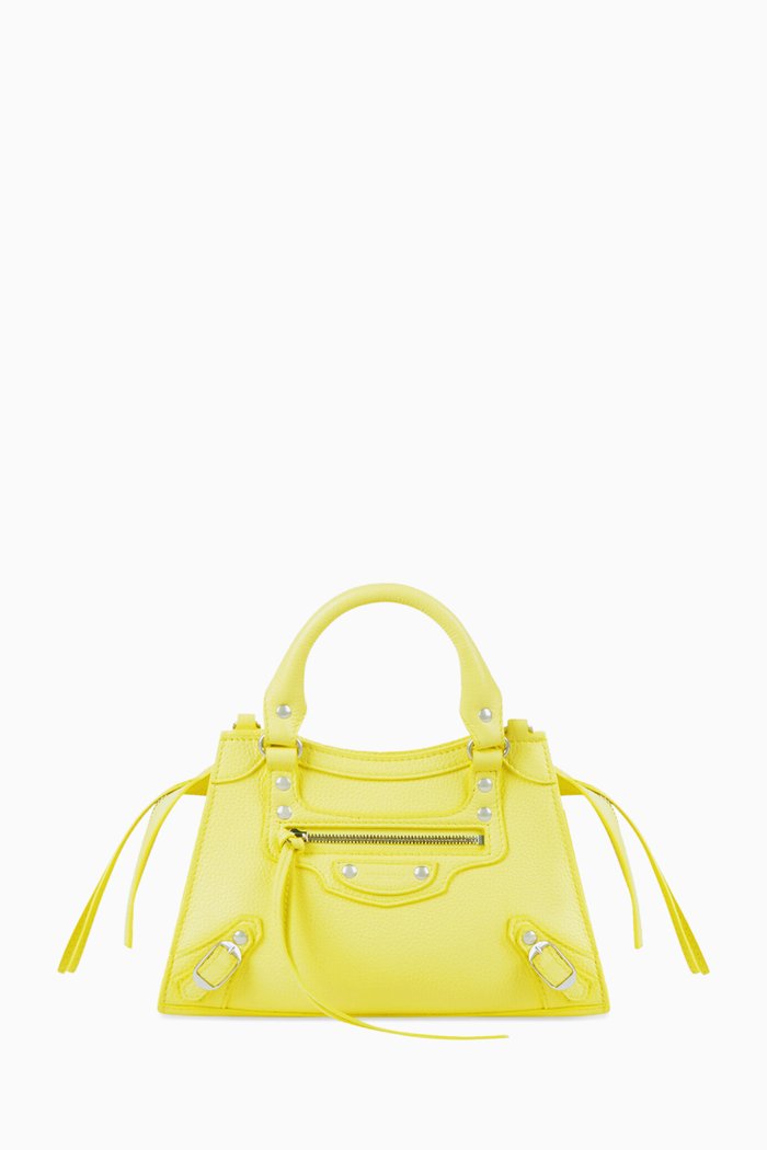 

Neo Classic Mini Top Handle Bag in Grained Calfskin, Yellow