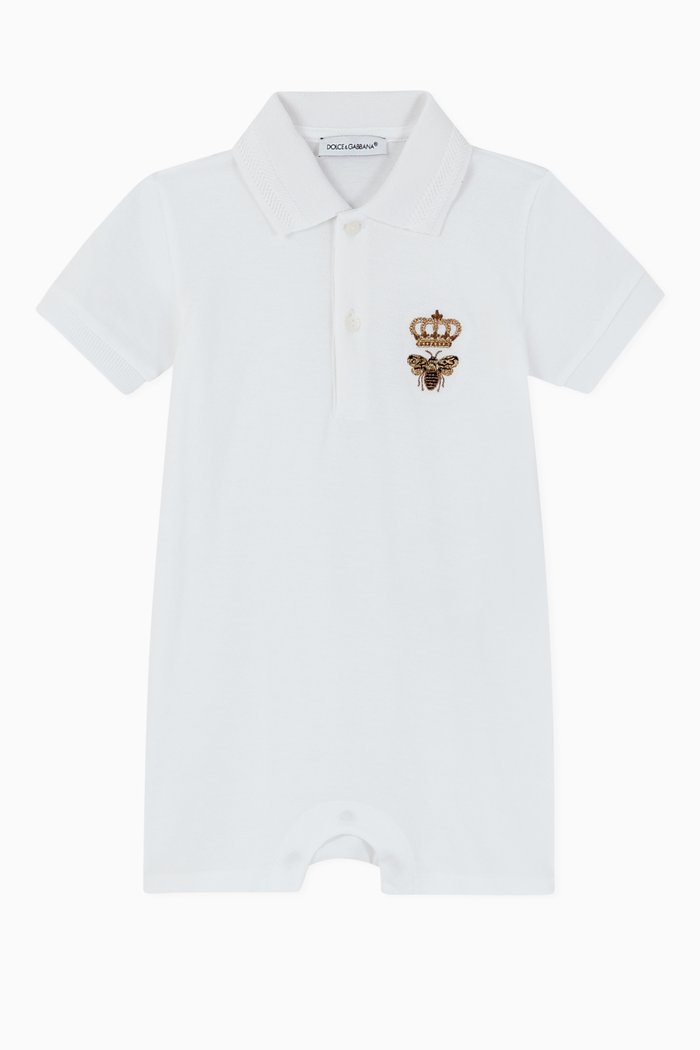 

Crown Bee Romper, White