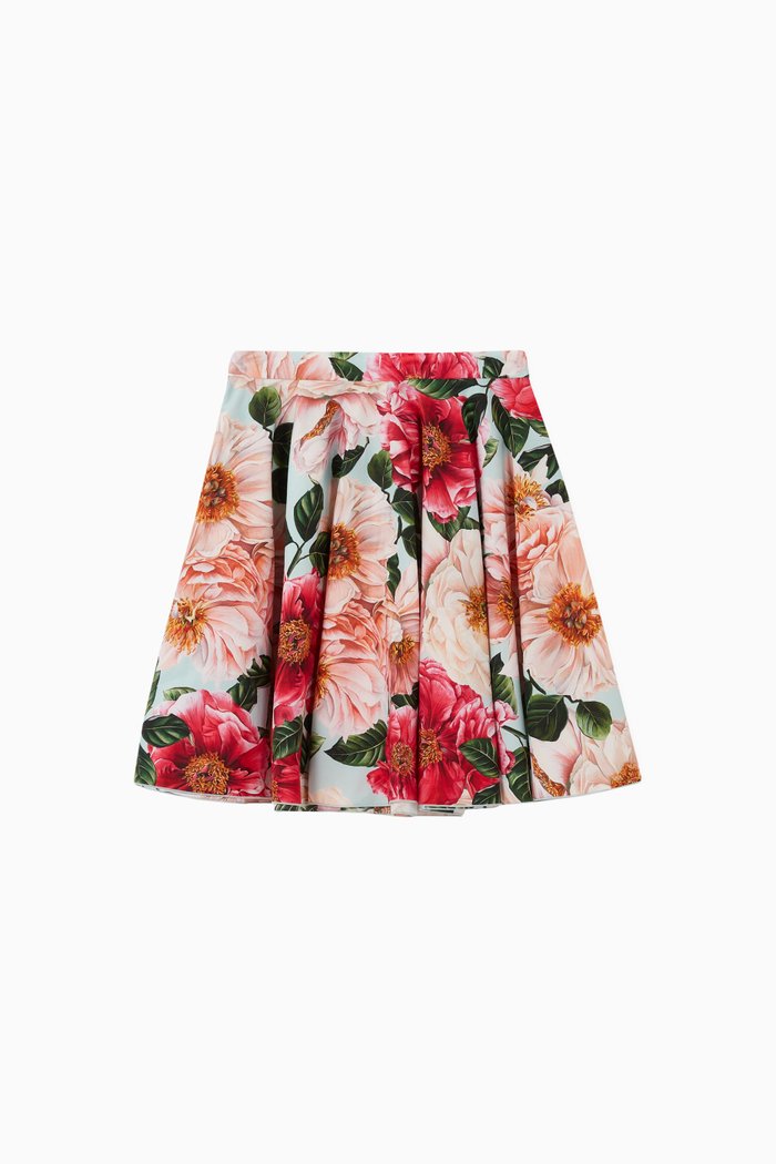 

Camellia Cotton Poplin Midi Skirt, Multicolour