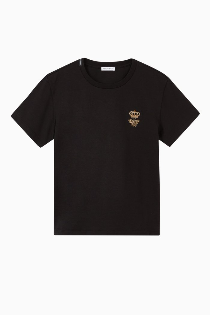 Crown Bee Logo T-Shirt, Black