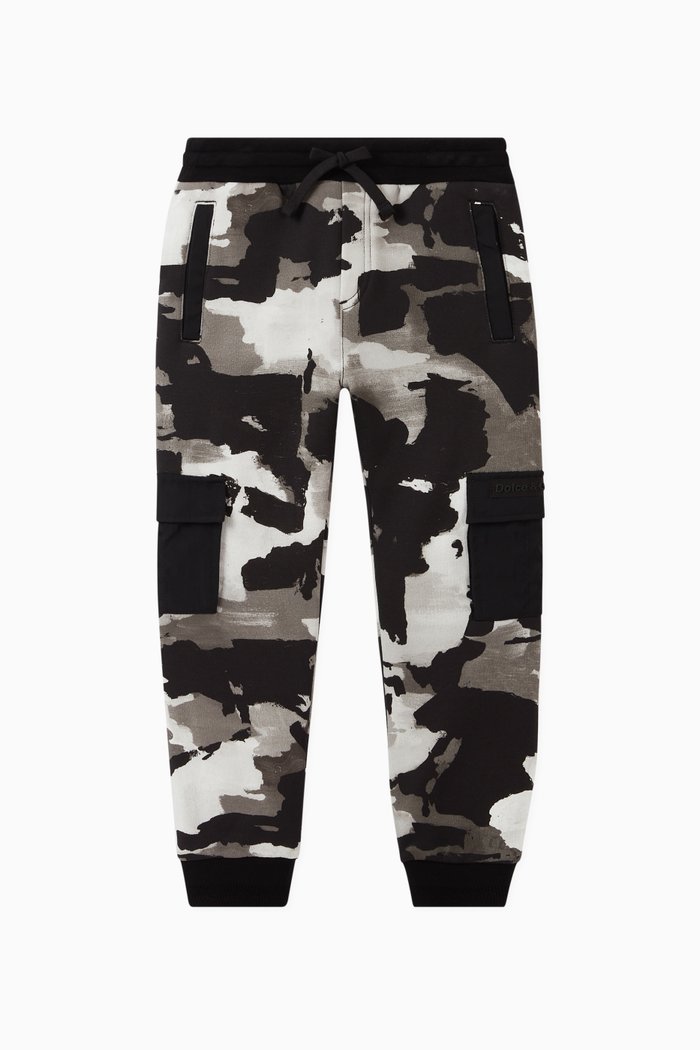 

Jogging Shorts in Camouflage Print Cotton, Multicolour