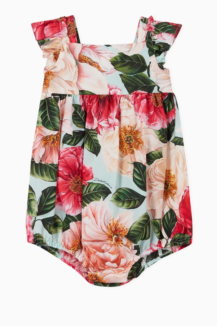 

Camellia Cotton Poplin Romper Suit, Multicolour