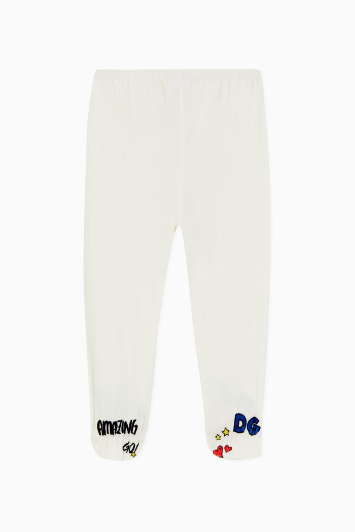 

Graphic Velour Sweatpants, White