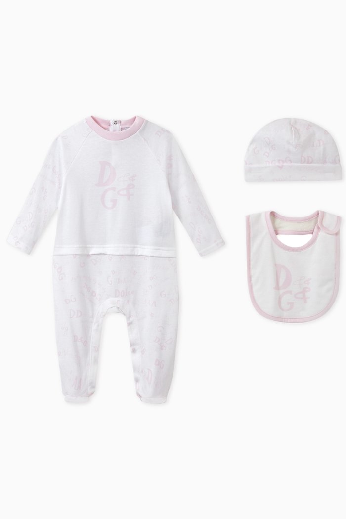 

3-piece Cotton Gift Set with Logo Print, White