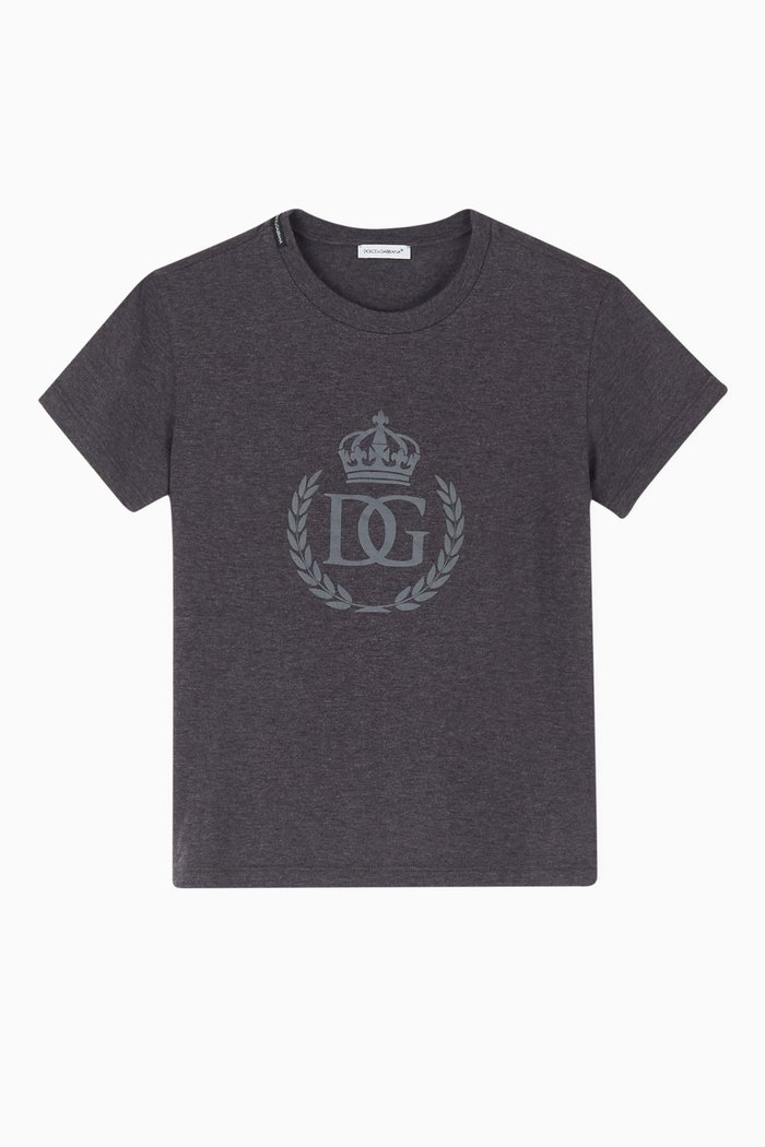 

Crown Logo Cotton Jersey T-Shirt, Grey