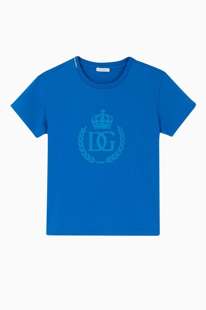 

Crown Logo Cotton Jersey T-Shirt, Blue