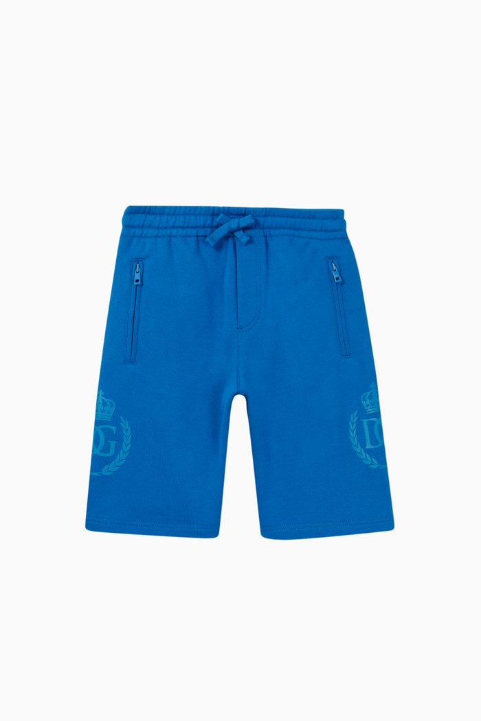 

Crown Logo Cotton Shorts, Blue