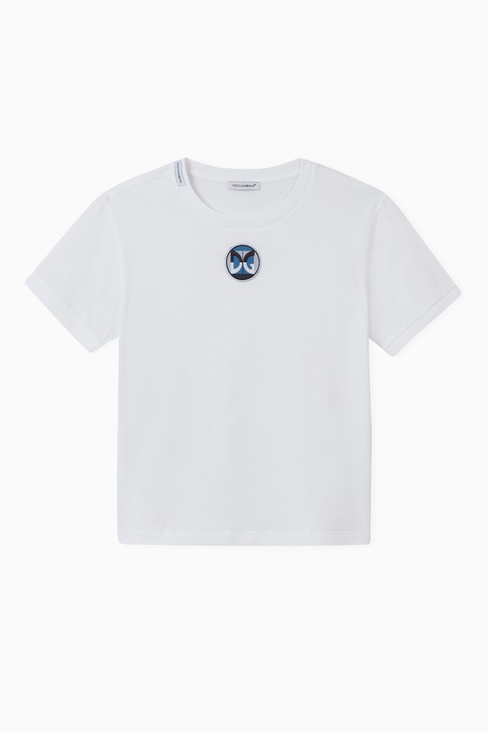 

Round DG Patch Cotton T-shirt, White