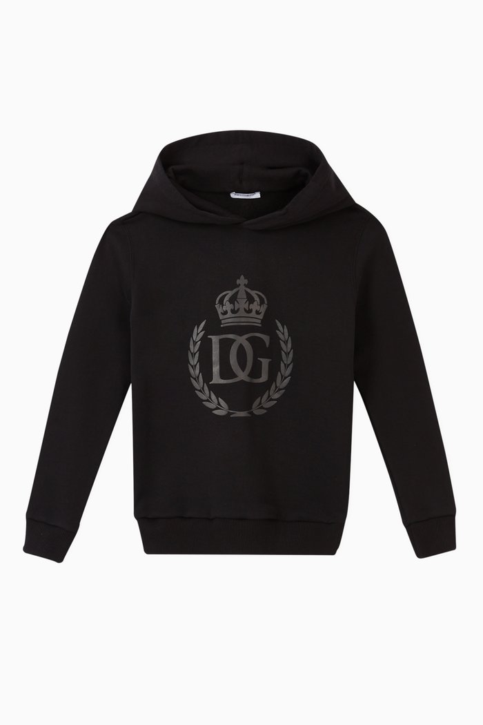 

Jersey Hoodie with DG Print, Black